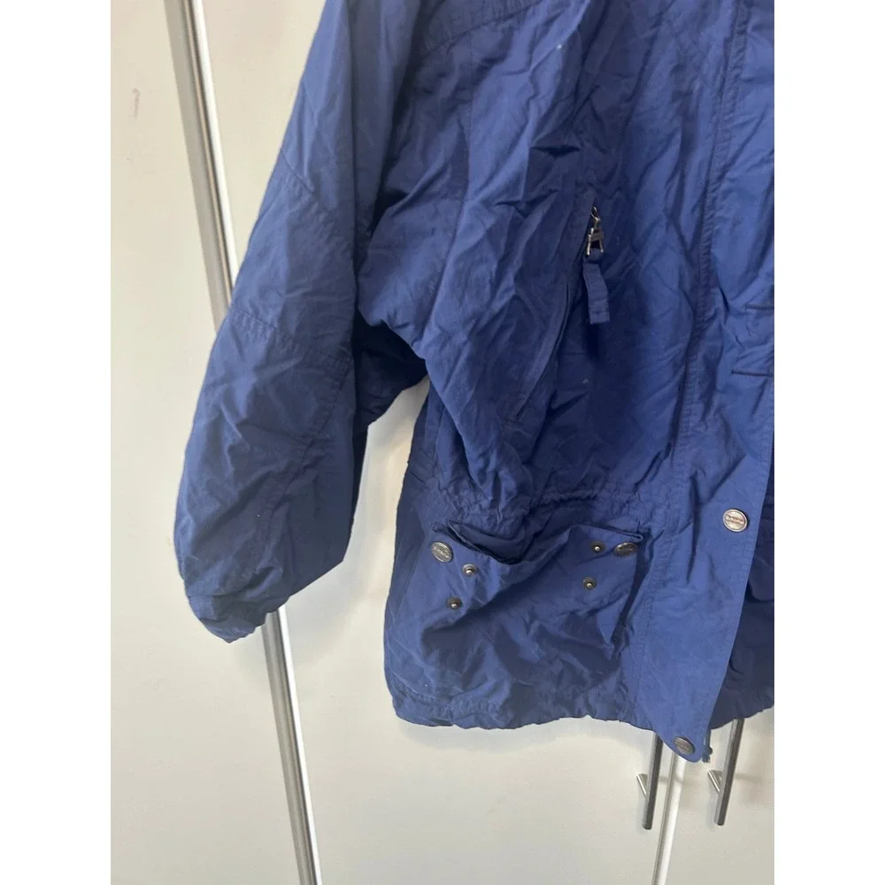 Vintage Schoffel Blue Utility Jacket Hooded Full Zip Windbreaker‎ Mens Medium